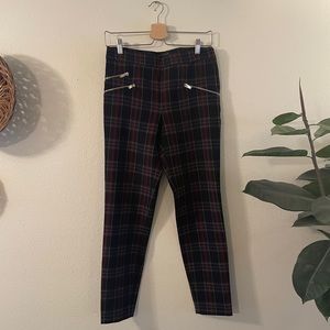 Zara Plaid Zipper Pants